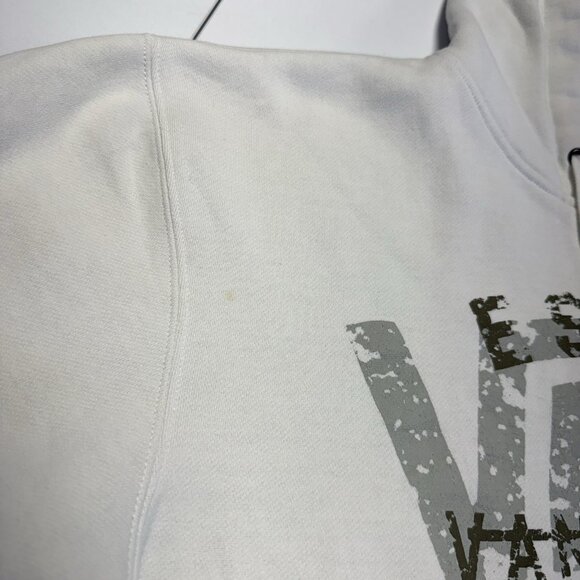 Vintage Y2K Vans Skate Hoodie Sweatshirt Mens Large 23x26 White Skateboard Zip - Picture 5 of 12